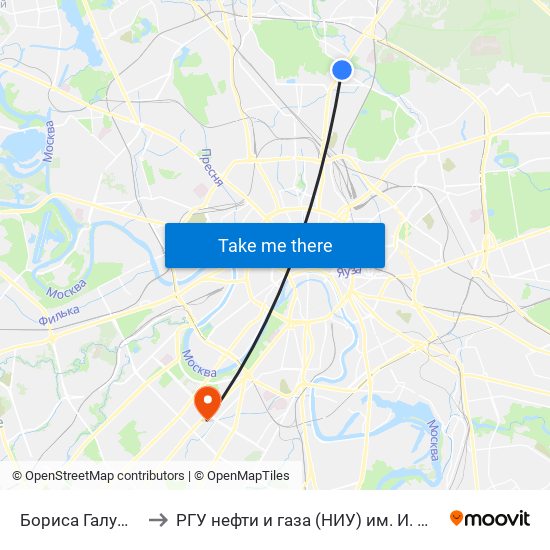 Бориса Галушкина to РГУ нефти и газа (НИУ) им. И. М. Губкина map