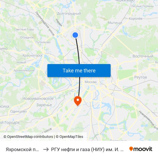 Яхромской проезд to РГУ нефти и газа (НИУ) им. И. М. Губкина map