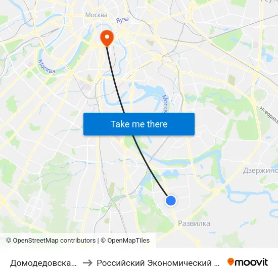 Домодедовская (Domodedovskaya) to Российский Экономический Университет имени Г. В. Плеханова map
