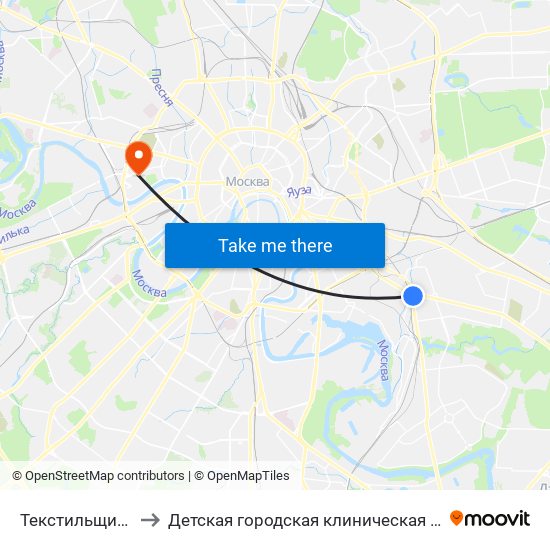 Текстильщики (Tekstilschiki) to Детская городская клиническая больница № 9 им. Г.Н. Сперанского map