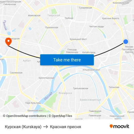 Курская (Kurskaya) to Красная пресня map