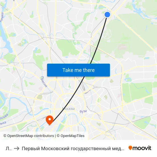 Лось to Первый Московский государственный медицинский университет им. И. М. Сеченова map