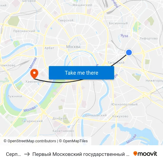 Серп И Молот to Первый Московский государственный медицинский университет им. И. М. Сеченова map