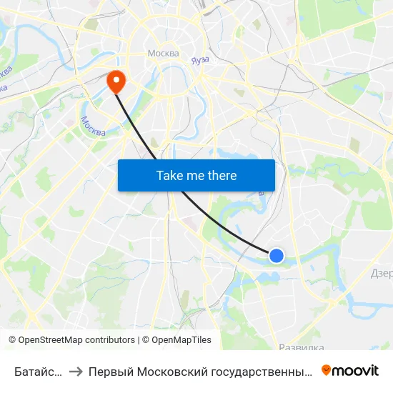 Батайский Проезд to Первый Московский государственный медицинский университет им. И. М. Сеченова map