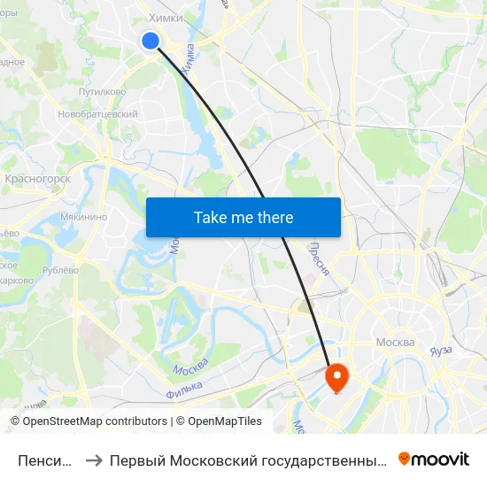 Пенсионный фонд to Первый Московский государственный медицинский университет им. И. М. Сеченова map