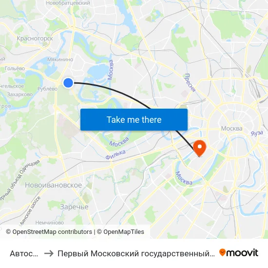 Автосалон Major to Первый Московский государственный медицинский университет им. И. М. Сеченова map