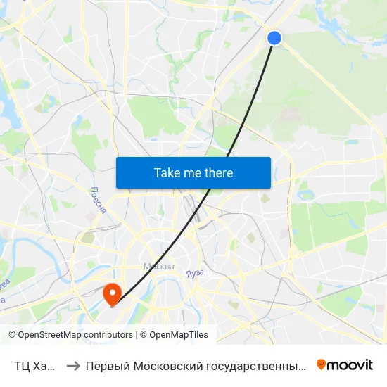 ТЦ Ханой-Москва to Первый Московский государственный медицинский университет им. И. М. Сеченова map