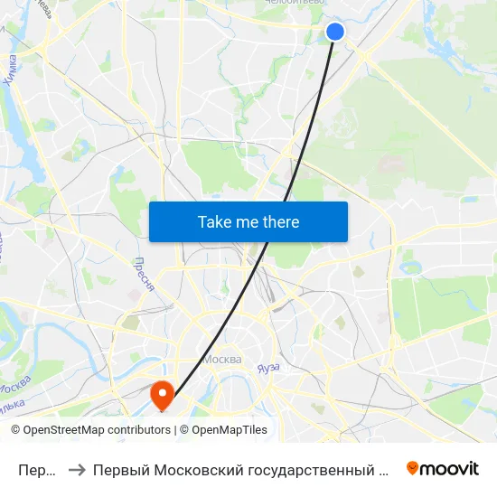 Перловская to Первый Московский государственный медицинский университет им. И. М. Сеченова map