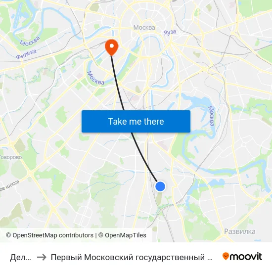 Деловая ул. to Первый Московский государственный медицинский университет им. И. М. Сеченова map