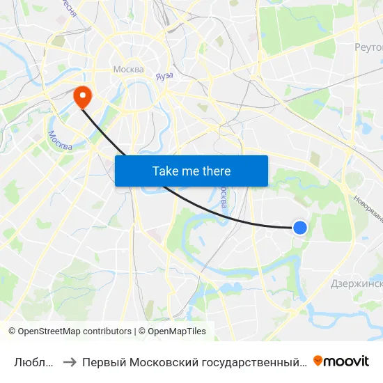 Люблинский суд to Первый Московский государственный медицинский университет им. И. М. Сеченова map