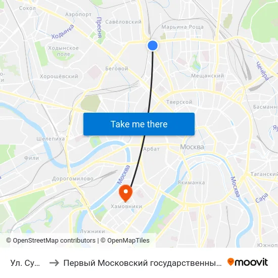Ул. Сущевский Вал to Первый Московский государственный медицинский университет им. И. М. Сеченова map