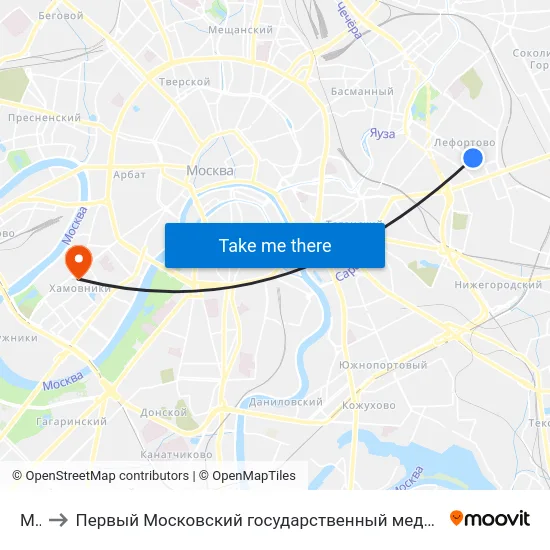 МЭИ to Первый Московский государственный медицинский университет им. И. М. Сеченова map
