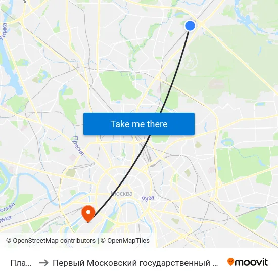 Платф. Лось to Первый Московский государственный медицинский университет им. И. М. Сеченова map
