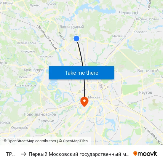 ТРЦ "РИО" to Первый Московский государственный медицинский университет им. И. М. Сеченова map