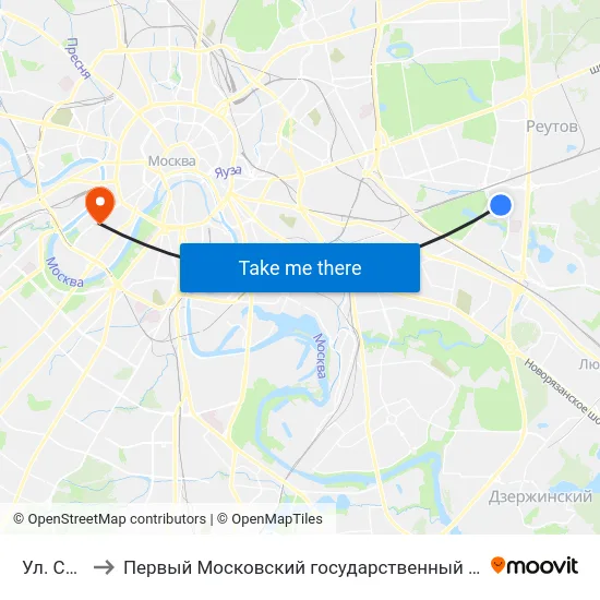 Ул. Старый Гай to Первый Московский государственный медицинский университет им. И. М. Сеченова map