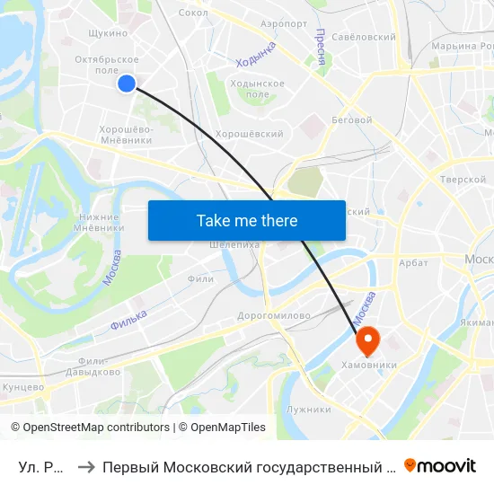 Ул. Расплетина to Первый Московский государственный медицинский университет им. И. М. Сеченова map