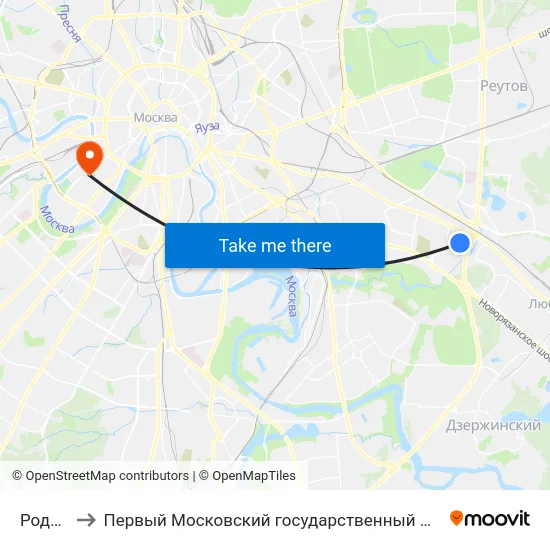 Роддом № 8 to Первый Московский государственный медицинский университет им. И. М. Сеченова map