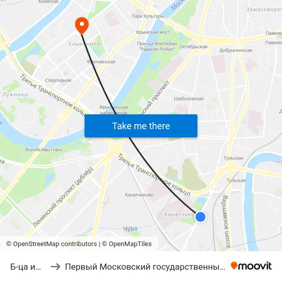 Б-ца им. Алексеева to Первый Московский государственный медицинский университет им. И. М. Сеченова map