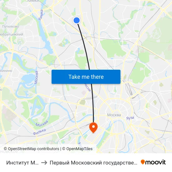 Институт Микрохирургии Глаза to Первый Московский государственный медицинский университет им. И. М. Сеченова map