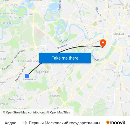 Хадасса Медикал to Первый Московский государственный медицинский университет им. И. М. Сеченова map