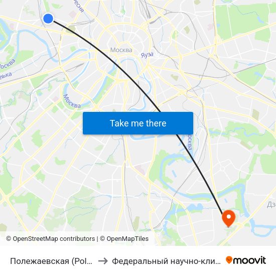 Полежаевская (Polezhaevskaya) to Федеральный научно-клинический центр map