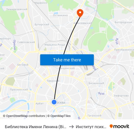 Библиотека Имени Ленина (Biblioteka Imeni Lenina) to Институт психологии РАН map