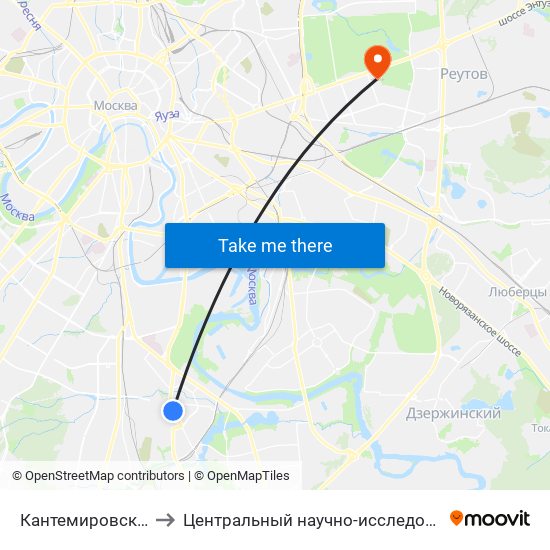 Кантемировская (Kantemirovskaya) to Центральный научно-исследовательский институт гастроэнтерологии map