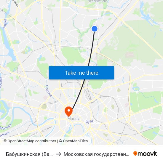 Бабушкинская (Babushkinskaya) to Московская государственная консерватория map