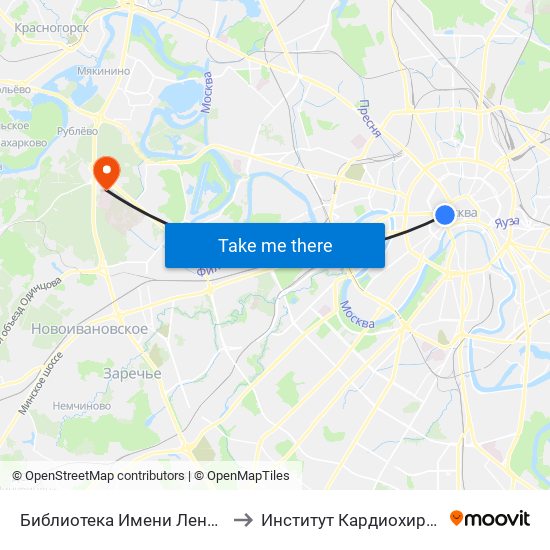 Библиотека Имени Ленина (Biblioteka Imeni Lenina) to Институт Кардиохирургии им. Бураковского map