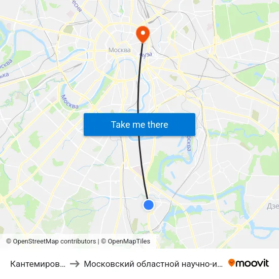 Кантемировская (Kantemirovskaya) to Московский областной научно-исследовательский институт акушерства и гинекологии map
