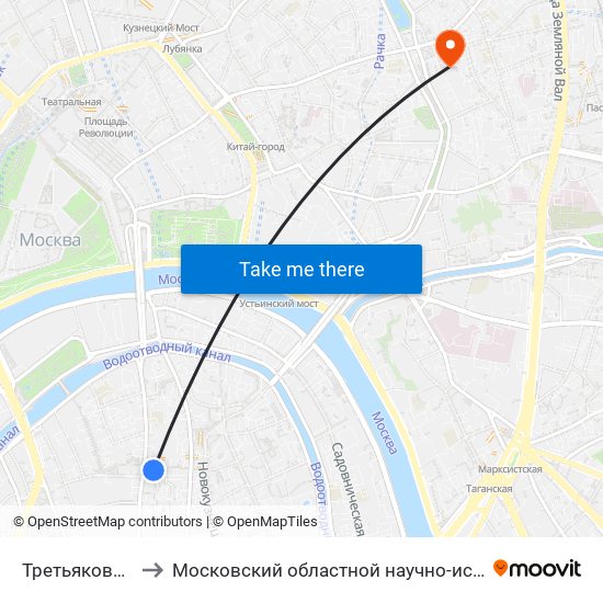 Третьяковская (Tretyakovskaya) to Московский областной научно-исследовательский институт акушерства и гинекологии map