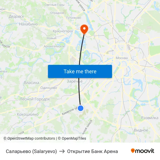 Саларьево (Salaryevo) to Открытие Банк Арена map