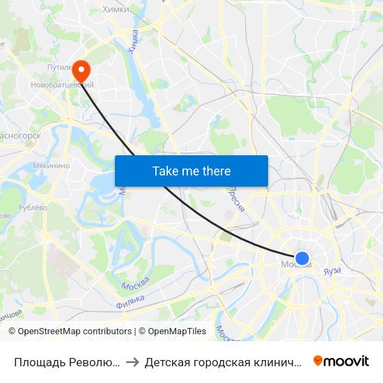 Площадь Революции (Ploschad Revolyutsii) to Детская городская клиническая больница имени З.А. Башляевой map