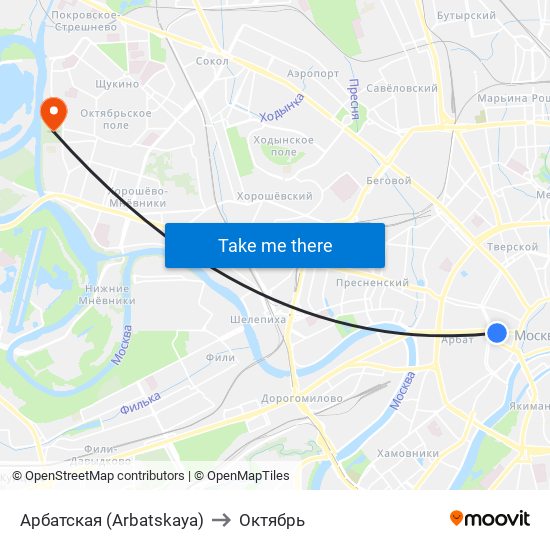 Арбатская (Arbatskaya) to Октябрь map
