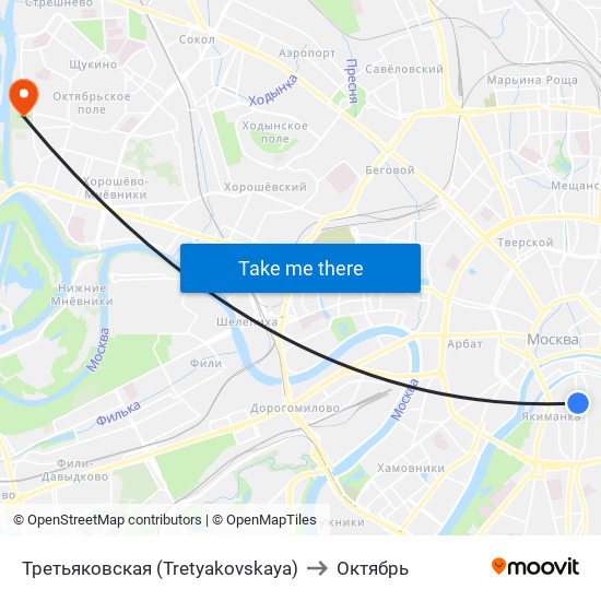 Третьяковская (Tretyakovskaya) to Октябрь map