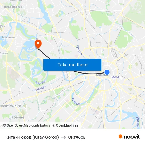 Китай-Город (Kitay-Gorod) to Октябрь map
