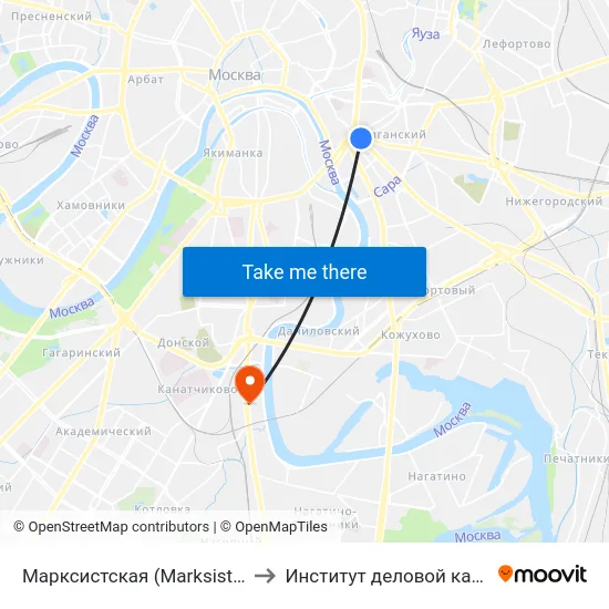 Марксистская (Marksistskaya) to Институт деловой карьеры map