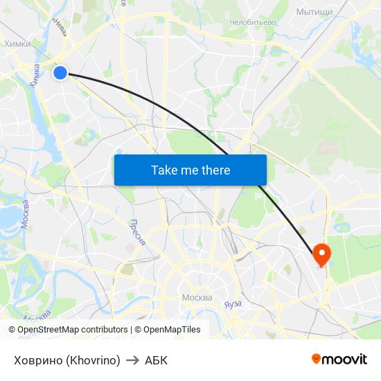 Ховрино (Khovrino) to АБК map