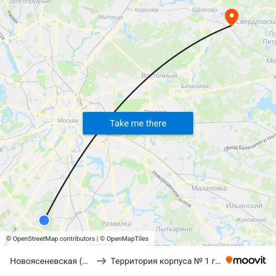 Новоясеневская (Novoyasenevskaya) to Территория корпуса № 1 госпиталя им. Бурденко map