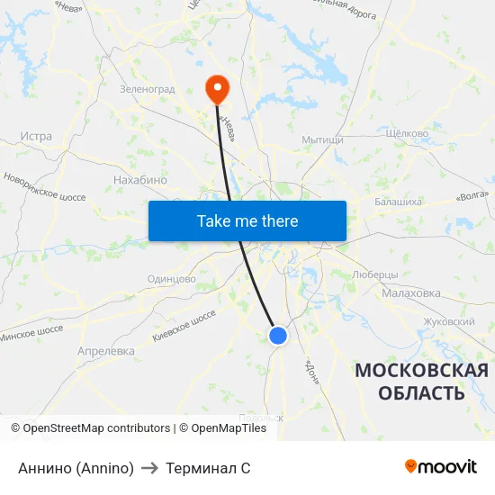 Аннино (Annino) to Терминал C map