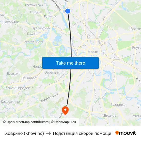 Ховрино (Khovrino) to Подстанция скорой помощи map