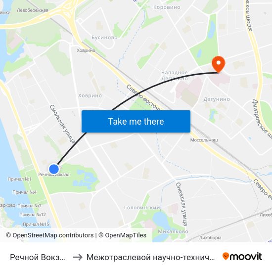 Речной Вокзал (Rechnoy Vokzal) to Межотраслевой научно-технический комплекс «Микрохирургия глаза» map