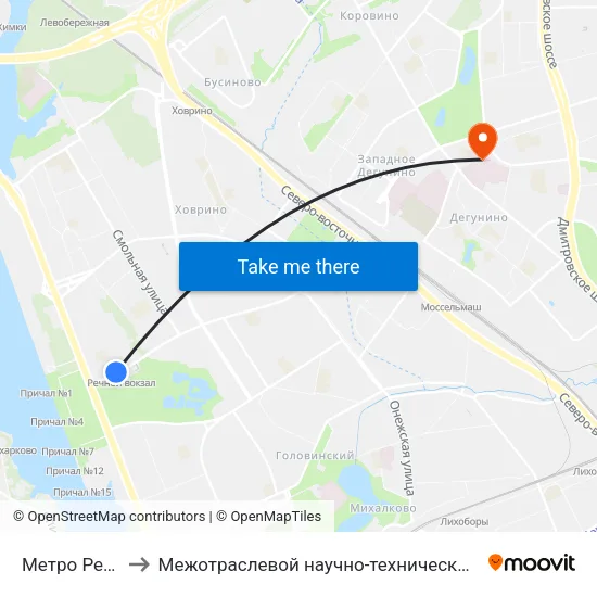 Метро Речной вокзал to Межотраслевой научно-технический комплекс «Микрохирургия глаза» map