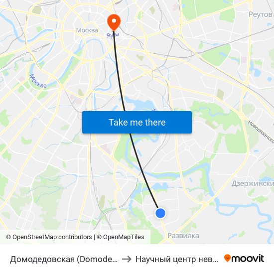 Домодедовская (Domodedovskaya) to Научный центр неврологии map