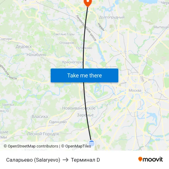 Саларьево (Salaryevo) to Терминал D map