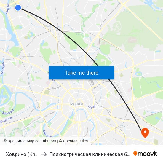 Ховрино (Khovrino) to Психиатрическая клиническая больница № 13 map