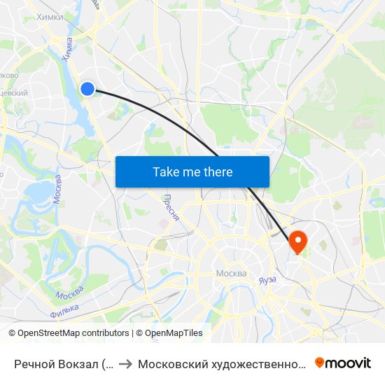 Речной Вокзал (Rechnoy Vokzal) to Московский художественно-промышленный институт map