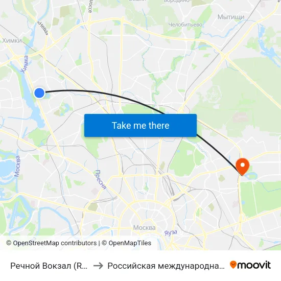 Речной Вокзал (Rechnoy Vokzal) to Российская международная академия туризма map