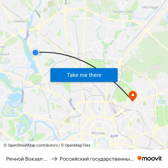 Речной Вокзал (Rechnoy Vokzal) to Российский государственный социальный университет map
