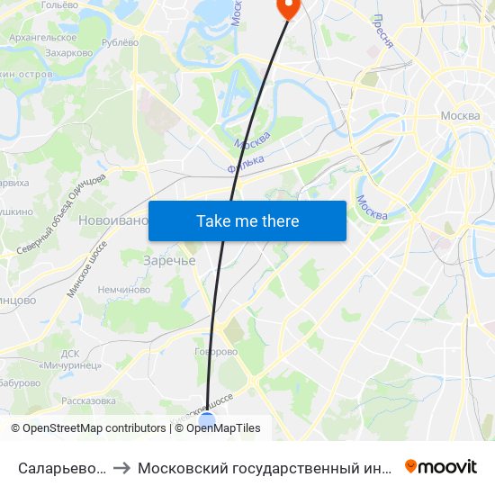 Саларьево (Salaryevo) to Московский государственный институт музыки им. А.Г. Шнитке map